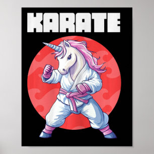 Poster Funny Unicorn Karate Kid - Femmes Arts Martiaux Fi