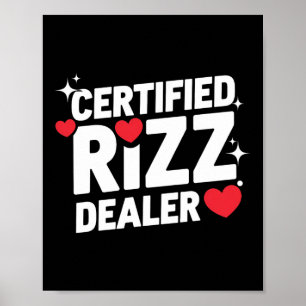 Poster Funny Valentine Certifié Rizz Dealer Gen Alpha Me