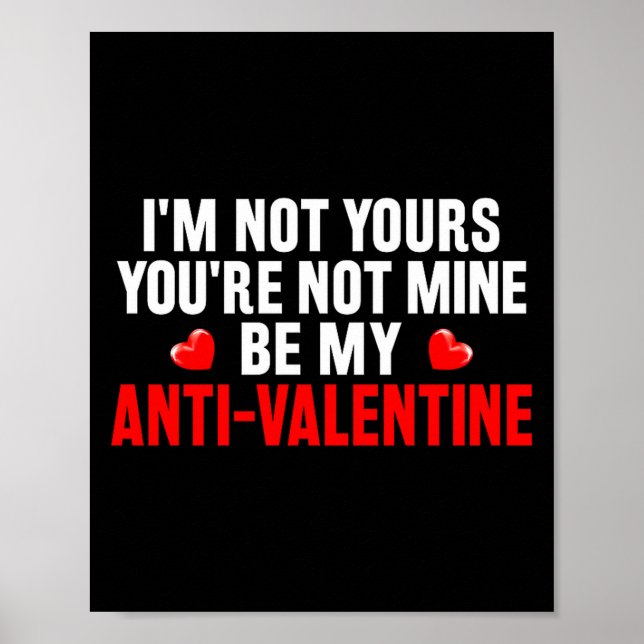 Poster Funny Valentine Em For Valentines Day Be My Anti-v (Devant)