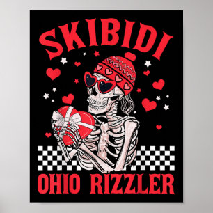 Poster Funny Valentines Day Skibidi Ohio Rizzler Heart Sk