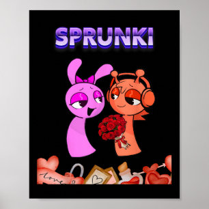 Poster Funny Valentines Day Sprunki Coeur Pour Enfants Fi