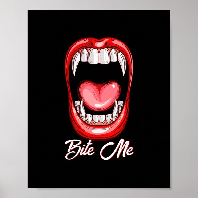 Poster Funny Vampire Bite Halloween (Devant)