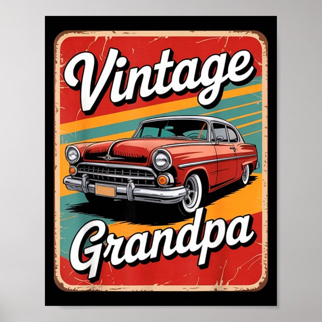 Poster Funny Vintage Grandpa  (Devant)
