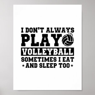 Poster Funny Volleyball Dire pour les joueurs de volley-b