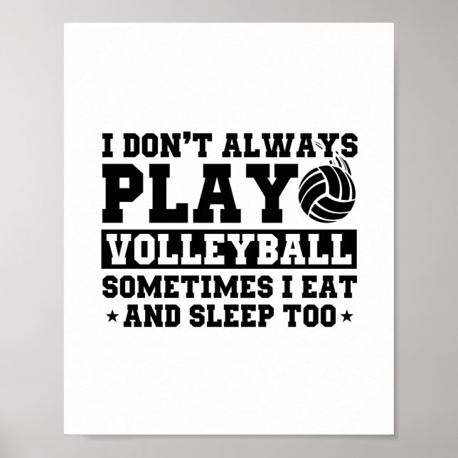 Poster Funny Volleyball Dire pour les joueurs de volley-b (Devant)