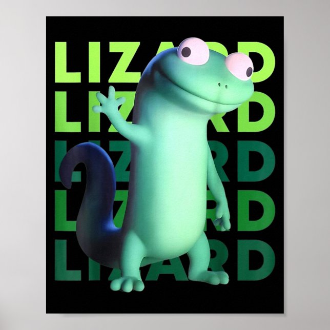 Poster Funny Weirore Lizard Meme _ 3d Surreal Animal  (Devant)