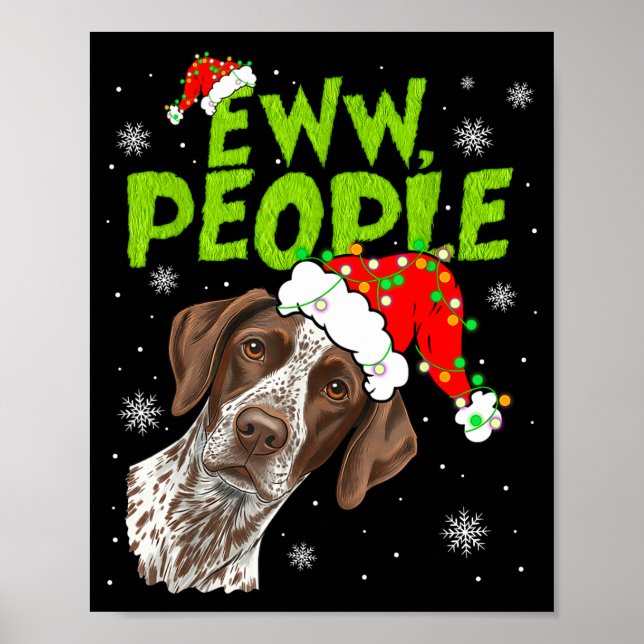 Poster Funny Xmas Ew People Gsp Dogs Lover Pajamas Men Wo (Devant)