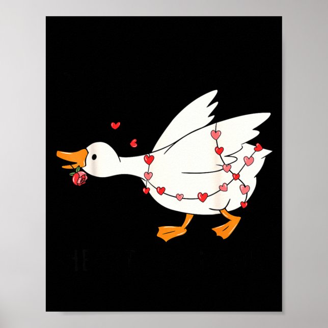 Poster Funny You Make My Heart Go Honk Goose Heart Valent (Devant)