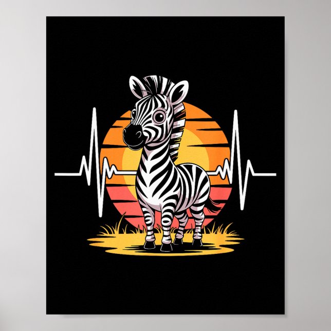 Poster Funny Zebra Art For Men Women Kids Zebra Animal Pr (Devant)
