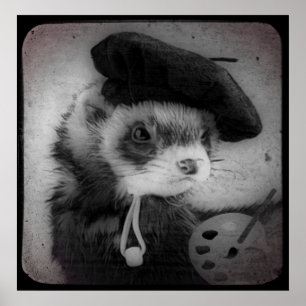 Poster Furet comme artiste