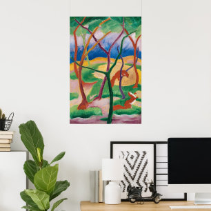 Poster Furets jouant de Franz Marc Art expressionniste