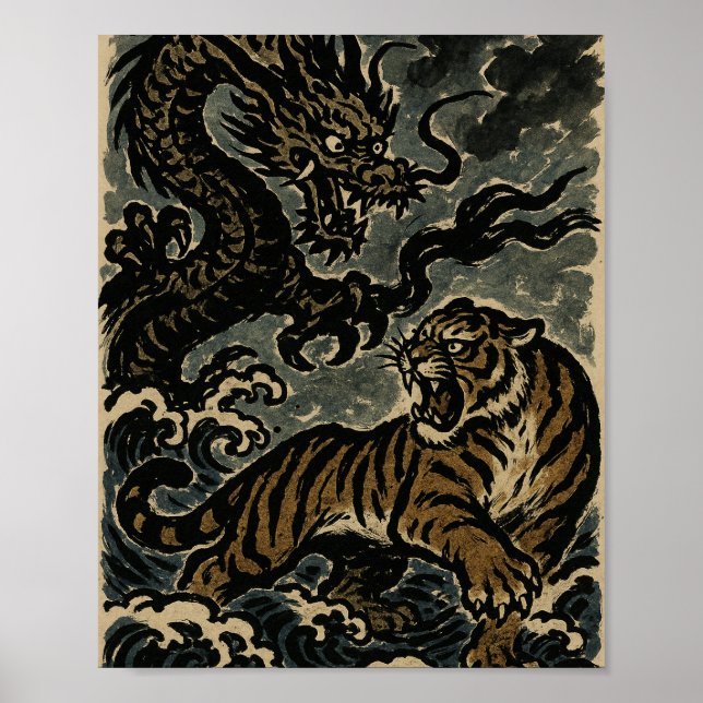 Poster Furie de l'Est : Tigre et Dragon Duel (Devant)