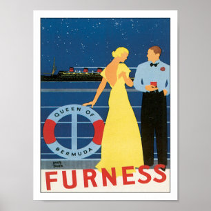 Poster Furness vintage Bermudes