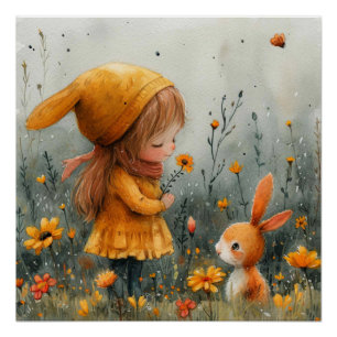 Poster Furry Friend : Un peu de Whimsy Bunny