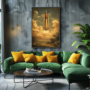 Poster Fusée de Cap Canaveral – Espace Rétro Milieu de Si