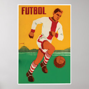 Poster Futbol Spanish football Vintage Art Wall