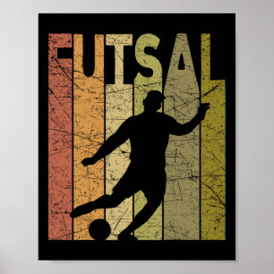 Poster Futsal Vintage Football en Salle Joueur de Futsal