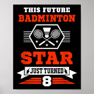 Poster Futur Badminton Star À 8 Ans