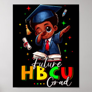 Poster Futur diplômé Hbcu Histoire Garçon noir Diplômé Hb