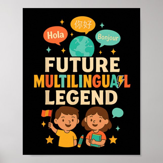Poster Futur Légende multilingue Apprentissage des langue (Devant)