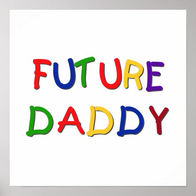 Poster Futur papa couleurs primaires T-shirts et cadeaux (Devant)