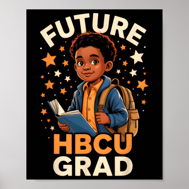 Poster Future Hbcu Graduate Afro Black Boy College Gradua (Devant)