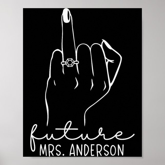 Poster Future Mrs. Anderson New Bridal To Be Fiance Bache (Devant)