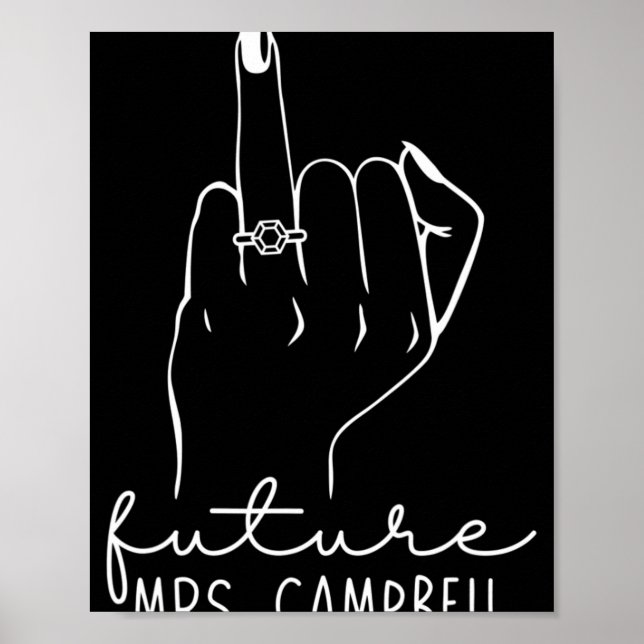 Poster Future Mrs. Campbell New Bridal To Be Fiance Bache (Devant)