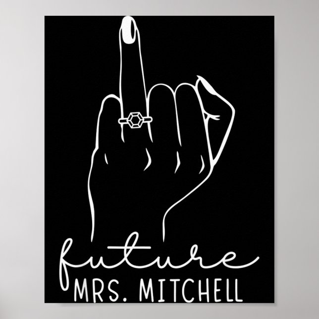 Poster Future Mrs. Mitchell New Bridal To Be Fiance Bache (Devant)