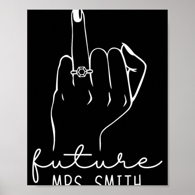 Poster Future Mrs. Smith New Bridal To Be Fiance Bachelor (Devant)