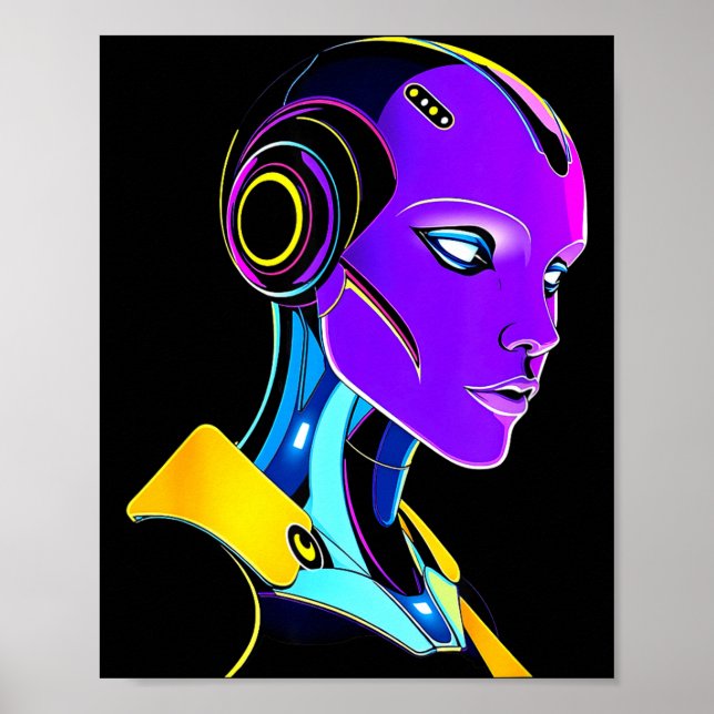 Poster Futuristic Graphic Design Robot 1  (Devant)