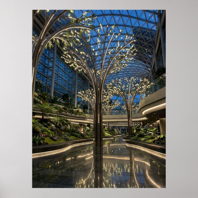Poster Futuristic Indoor Garden Light Trees (Devant)