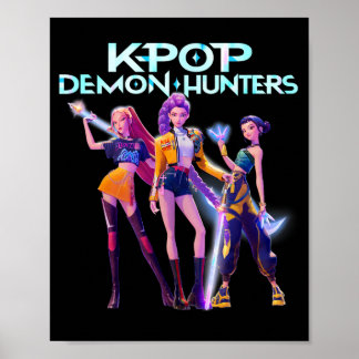 Poster Futuristic K-Pop Style Cyberpunk Girl Group