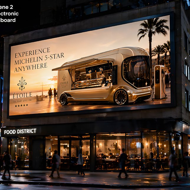 Poster Futuristic Michelin Food Truck – Luxury Mobile  (Créateur téléchargé)