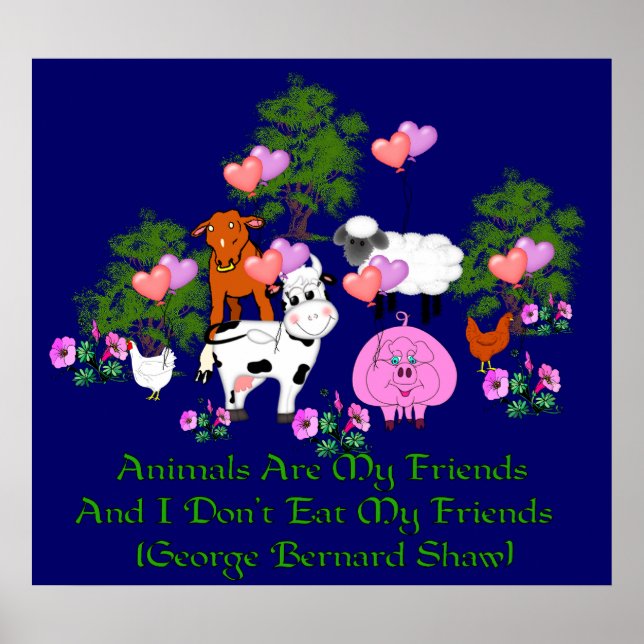 Poster G. B. Shaw Citation végétarienne (Devant)