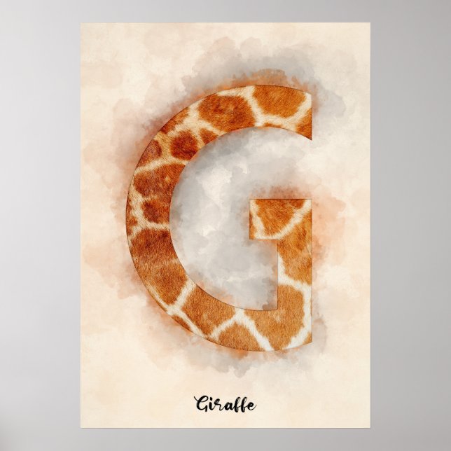 Poster G est pour Giraffe (Devant)