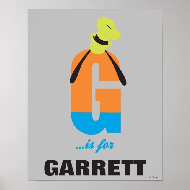 Poster G est pour Goofy | Ajouter votre nom 2 (Devant)