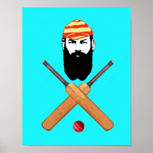 Poster G Grace Vintage cricketer