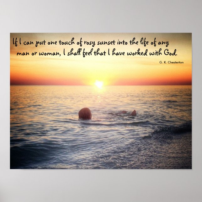 Poster G. K. Chesterton, citation sur le coucher du solei (Devant)