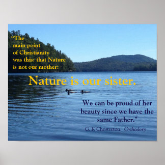 Poster G. K. Chesterton, citations sur la nature - affich