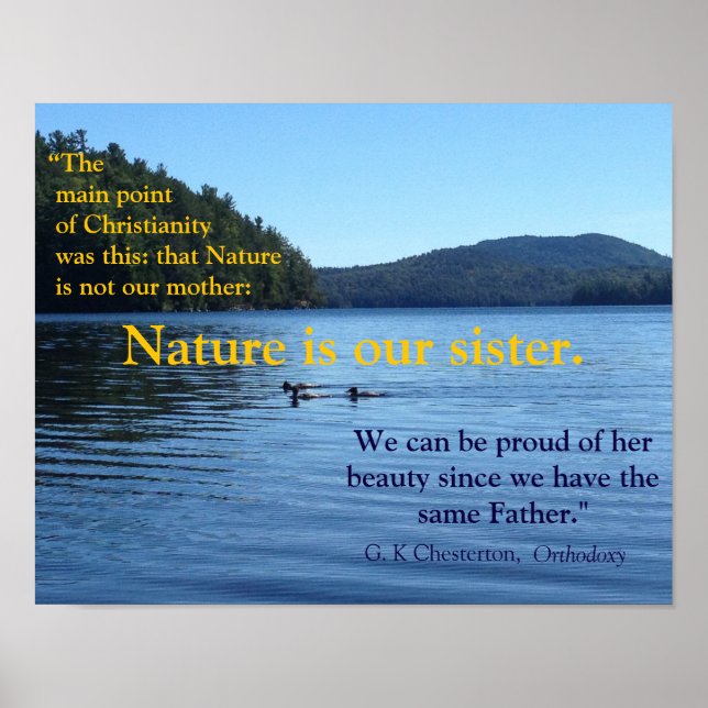 Poster G. K. Chesterton, citations sur la nature - affich (Devant)
