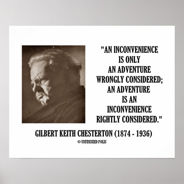 Poster G.K. Chesterton - Inconvénients Aventure considéré (Devant)