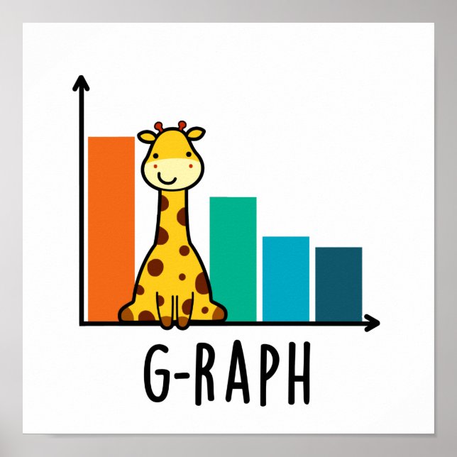 Poster G-raph Funny Giraffe Graph Pun (Devant)