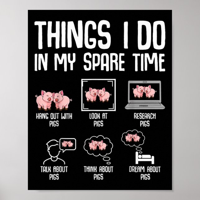 Poster G Things I Do In My Spare Time Women Kids  (Devant)