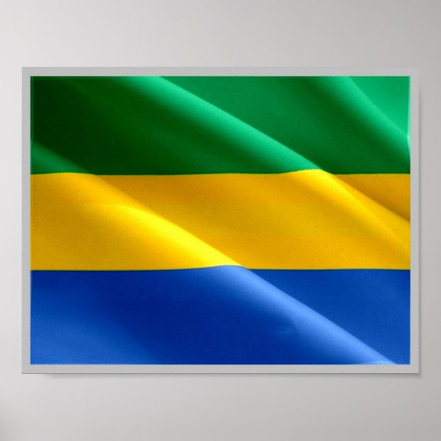 Poster Gabon - Drapeau gabonais - (Devant)