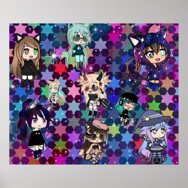 Poster Gacha Life Girl pack étoiles (Devant)