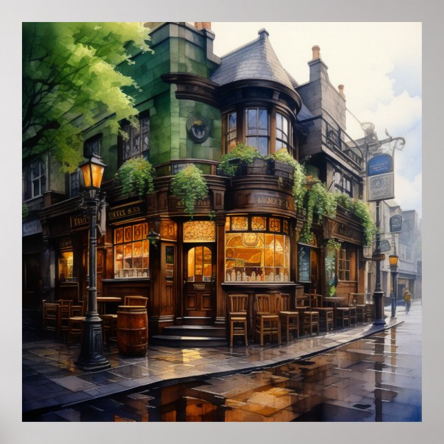 Poster Gaelic Grange Irish Pub Street View (Devant)