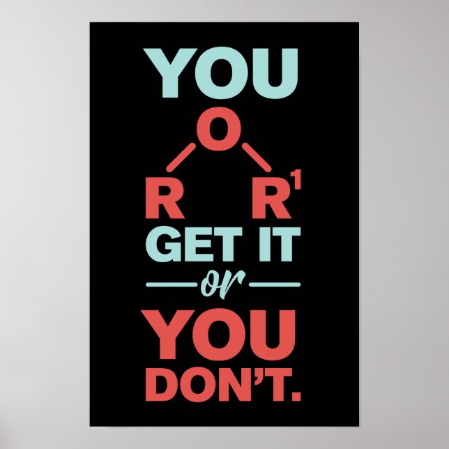 Poster Gag de chimie vous obtenez ou vous n'enseignez pas (Devant)