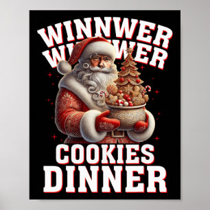 Poster Gagnant Cookies Dîner Père Noël Funny Trump Chr