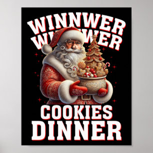 Poster Gagnant Cookies Dîner Père Noël Funny Trump Chr